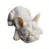 Silicone Mold for French Bulldog Figurine and A Finished Green Resin Bulldog Craft, Perfect for DIY Enthusiasts