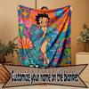 Custom Name Personalized Betty Boop Print Blanket, Home Decor, Bedroom, Sofa, Camping, Couch, Gifts for Birthday Christmas