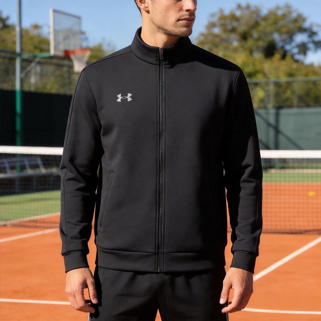 Under Armour Casual Minimalist Versatile Business Fashion Sports Fitness Travel Zip Jacket Unisex jackets Black 26500405-001