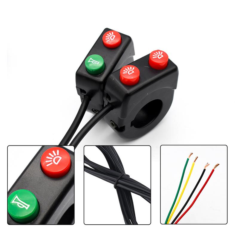 Motorcycle Handlebar Switch Electric Bike Scooter Horn Turn Signals On/Off Button Light Switch Accessories 22mm