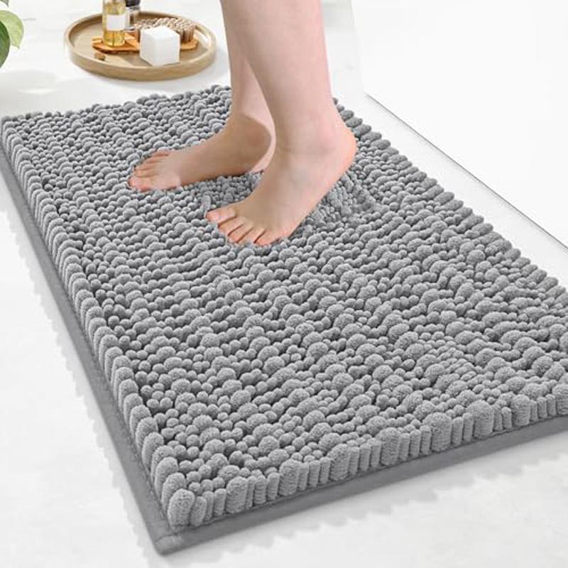 Tappetino da Bagno in Ciniglia Olanly Extra Morbido Shaggy Tappetino da Bagno Antiscivolo Tappeto da Pavimento per Bagno Assorbente Acqua Peluche Microfibra Tappeti Doccia