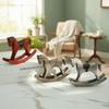 Wooden Craft Wooden Rocking Horse Wooden Horse Animal Figurines Desk Decor  Desktop Bar