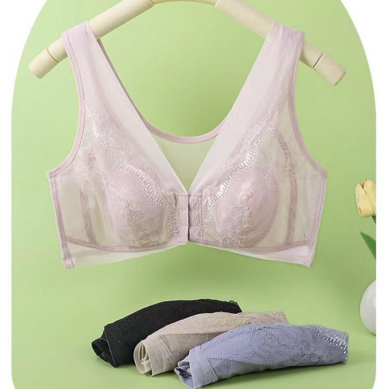 Front Bunny Ear Bra Ultra Thin Breathable Push Up No Underwire Lace Lingerie Women