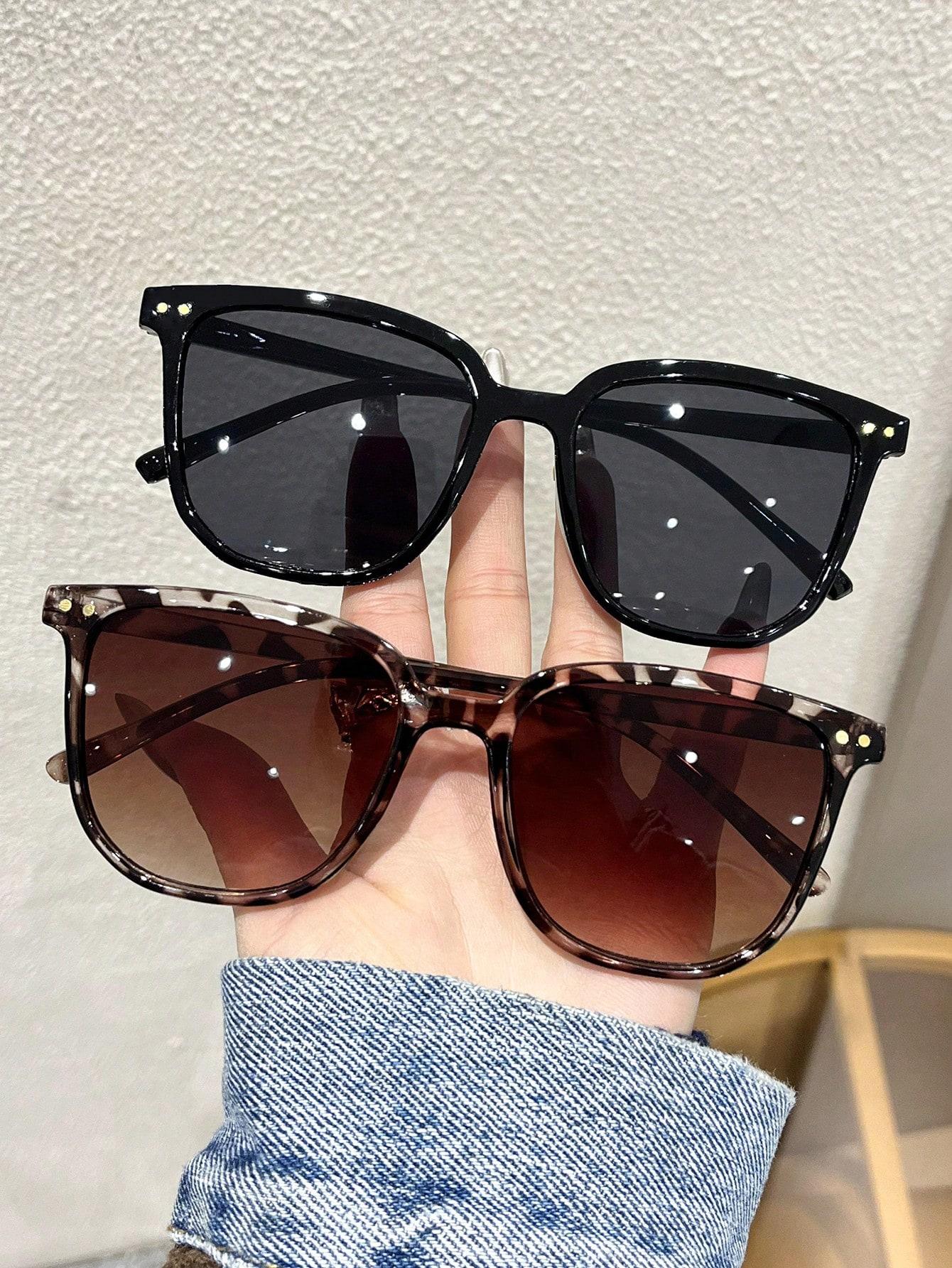 

2/5 шт. S Модные квадратные солнцезащитные очки в пластиковой оправе для женщин и мужчин, повседневные солнцезащитные очки, аксессуары для очков.