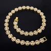 Fashionable Exquisite Smiling Face Decoration Necklace Bracelet Suit Suitable For Summer Travel And Fashionable Zircon