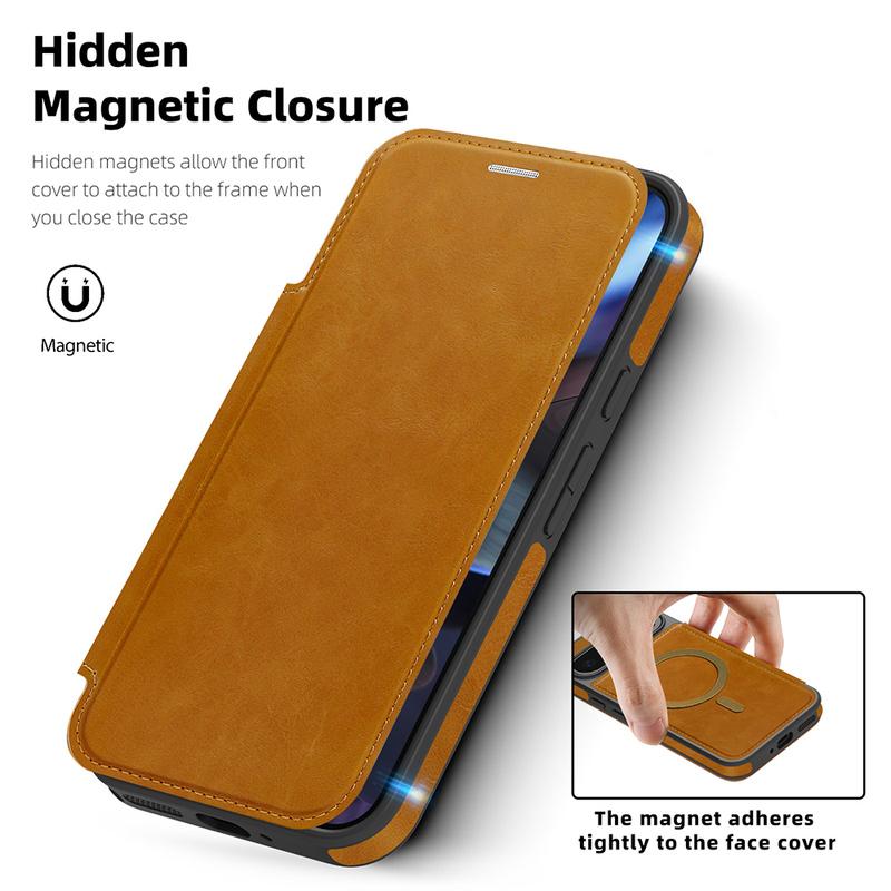Magnetic Leather Flip Case For Google Pixel 10 10Pro XL 9 9A 9Pro XL 8 Pro for Magsafe Charging Cover Cards Slot Phone Bumper