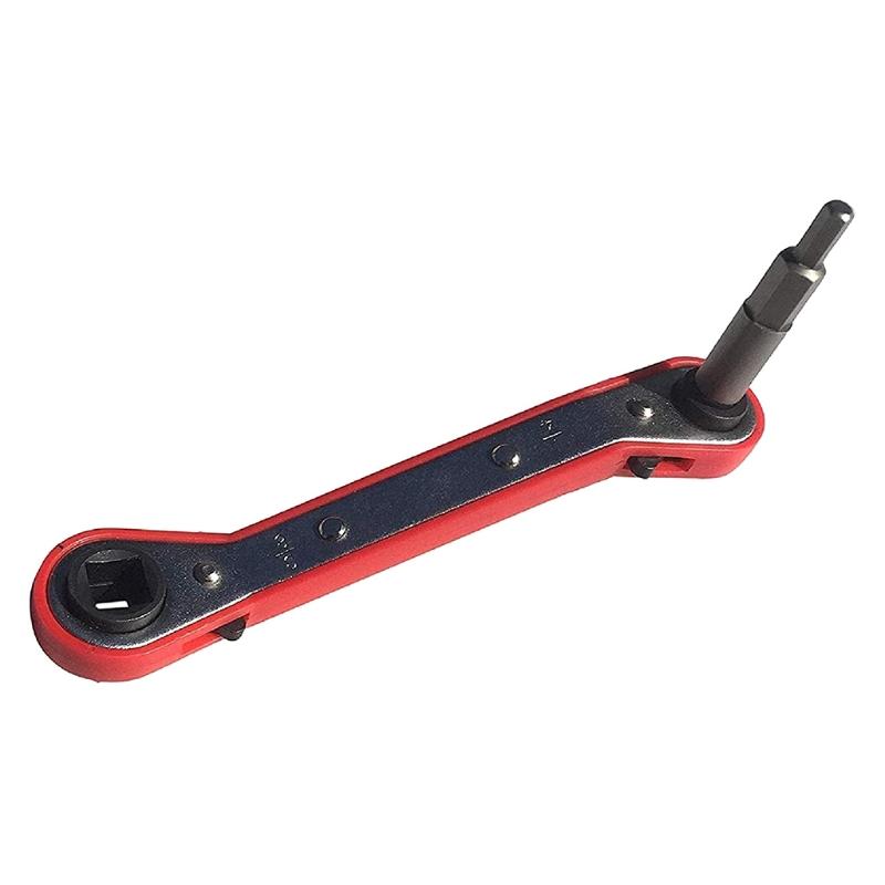 Refrigeration Ratchet Wrench 4 Different Sizes 1/4 X 3/16 Square X 3/8 X 5/16 Square Air Conditioning Ratcheting Service