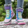 Kids Warm Lined Outdoor Sneakers Walking Shoes School Walking and Daily Activity Youth Everyday Footwear Casual Play Shoes Sizes 34-40