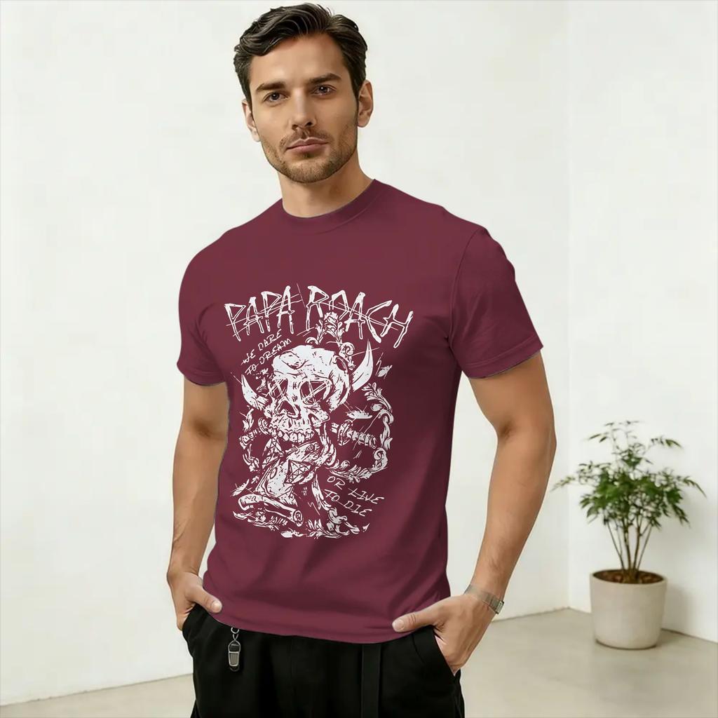 Papa Roach Band Infest Nu Metal T-Shirt Sommer Trend T-Shirts Unisex Reine Baumwolle Rundhals Große Größen Kleidung Kurzarm Y2K Oberteile