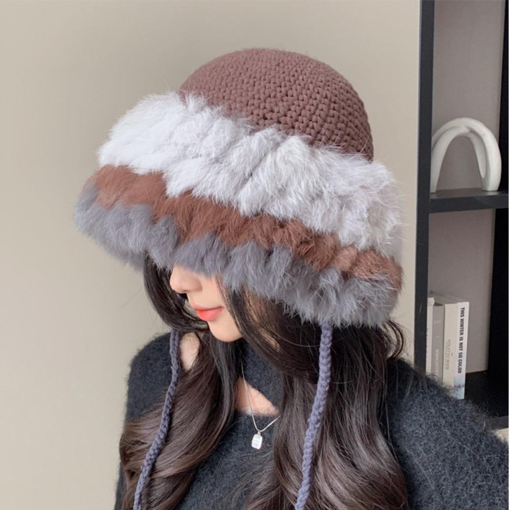 

Plush Fisherman Cap Knitted Winter Cap NEW Wool Cap кавовий