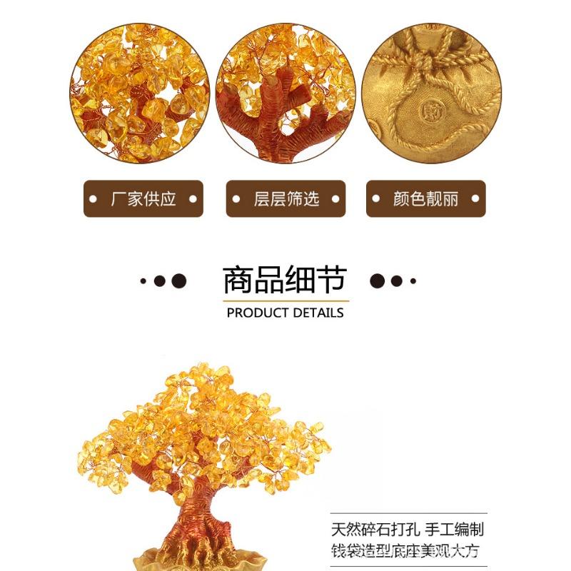 Crystal Tree Crystal Ornaments Money Bag Tree Home Craft Resin Money Bag Gift Wholesale Crystal Ornaments New Year Decoration