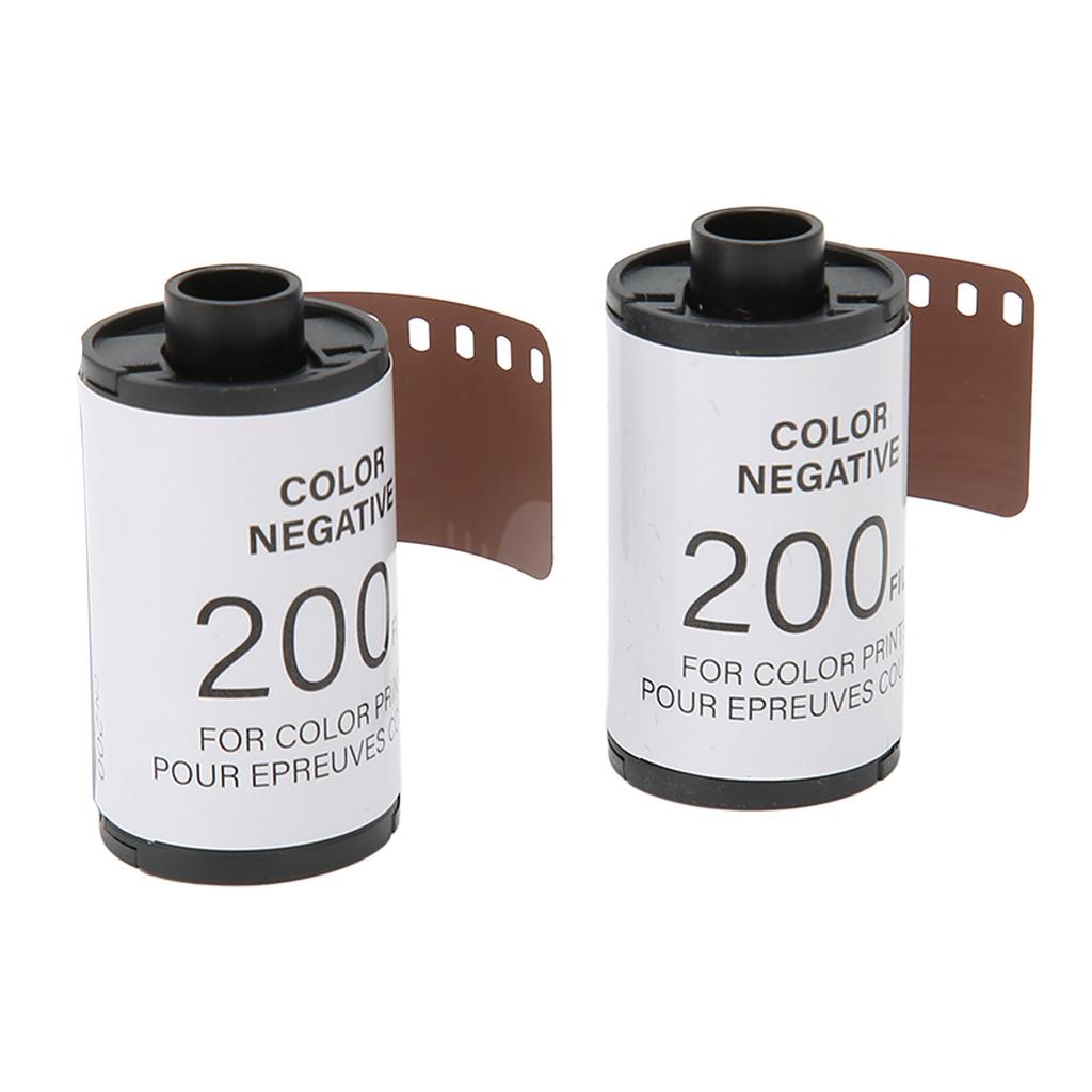 2 Roll 35mm Camera Color Film ISO 200 8 Sheets Each High Saturation HD Camera Color Negative Film