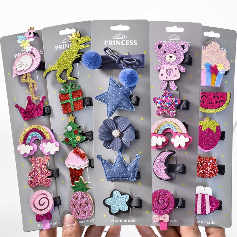 Babyhug Hair Pins And Clips With Animal Applique Pack of 5 - Multicolor