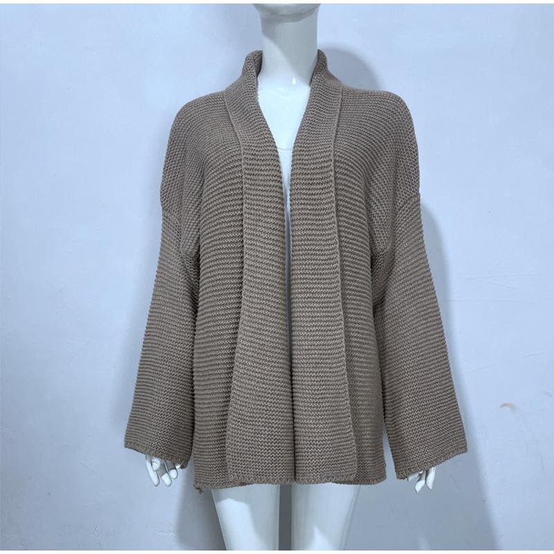 Knitted Female Cardigan Bathrobe Wind Aura Type Lace Up Autumn Winter Lazy Loose Sweater