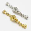 Gold-Plated S925 Silver Double-Headed Clasp with Zircon for Beaded Strands