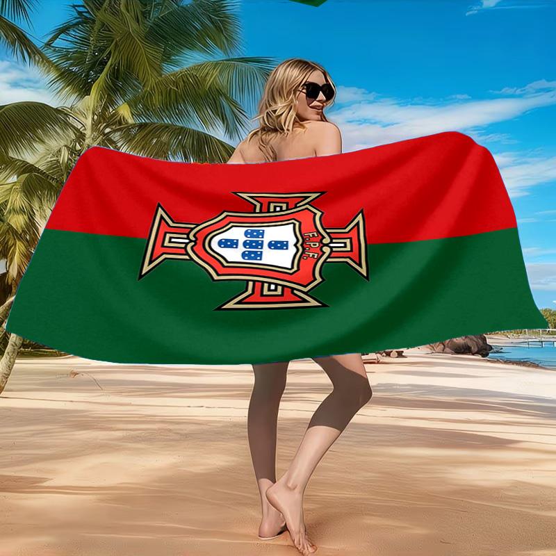 Asciugamano da Spiaggia Emblema Nazionale del Portogallo, Asciugatura Rapida, Facile da Curare, Adatto Sia per il Fitness che per le Vacanze al Mare, Essenziale per lo Sport