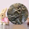 Vintage Fairy Round Metal Tin Sign Weatherproof Wall Art Indoor Outdoor 8x8 Inch
