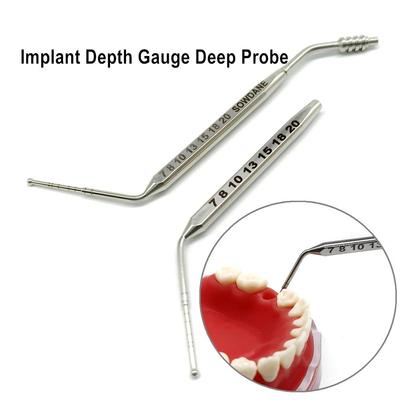 Dentala implantatlinjal Djupmätare Djup sond Dentala implantatmätverktyg rostfritt stål
