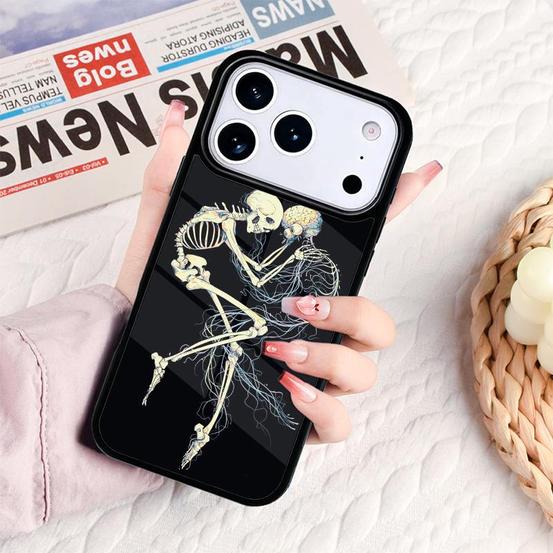 Skeleton Skull Art Phone Case For IPhone 17 16e 15 14 13 12 11 Pro Max Air Mini Soft Protective Cover iPhone 13 Pro Max