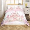 Fantasy Castle Princes Soft Duvet Cover Set Quen King-Sized Dimensionsd Dimensions for Children Kids Young Girls Fairy Tale Themed Princes Beding Set