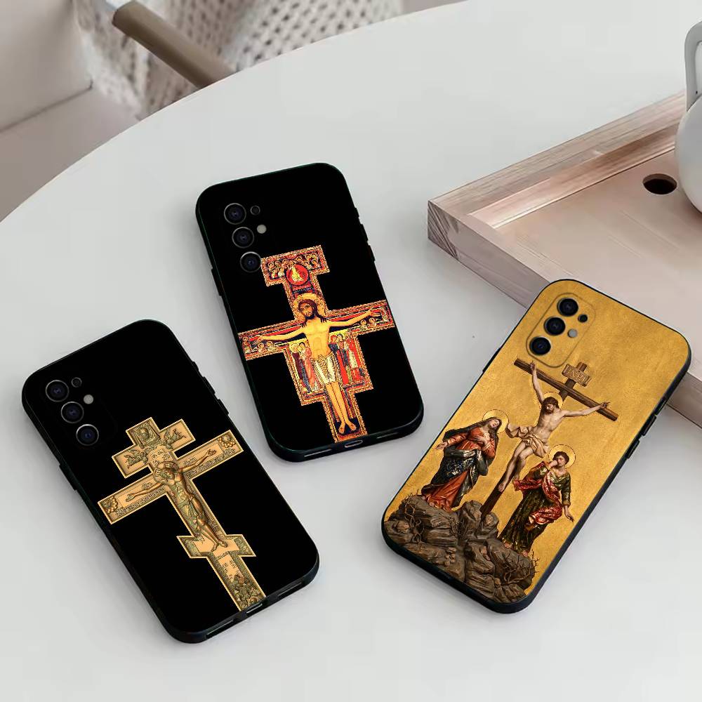 O-Orthodox Cross Phone Case For Samsung S25,S24,S21,S22,S23,S30,Ultra,S20,Plus,Fe,Soft Silicone Black Cover