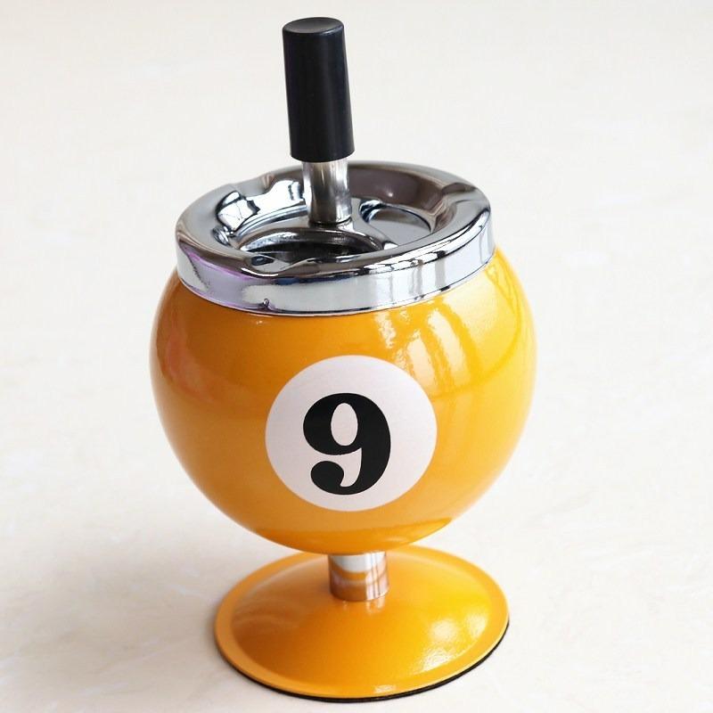 Hot Selling Creative Metal Ashtray Lidded Anti Smoke Ash Flying For Office Billiard Bar KTV Home Decor