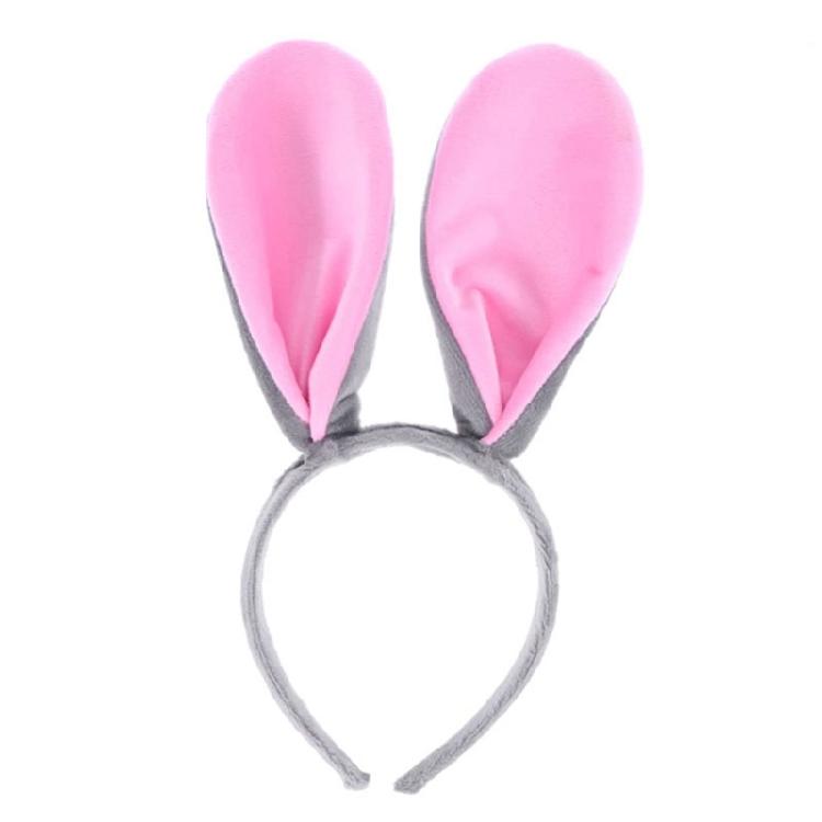 Easter Rabbit Costume Set Plush Rabbit Ears Hair Bands Rabbit Ears Headbands Bowtie Tail Set Animal Hair Hoop Set