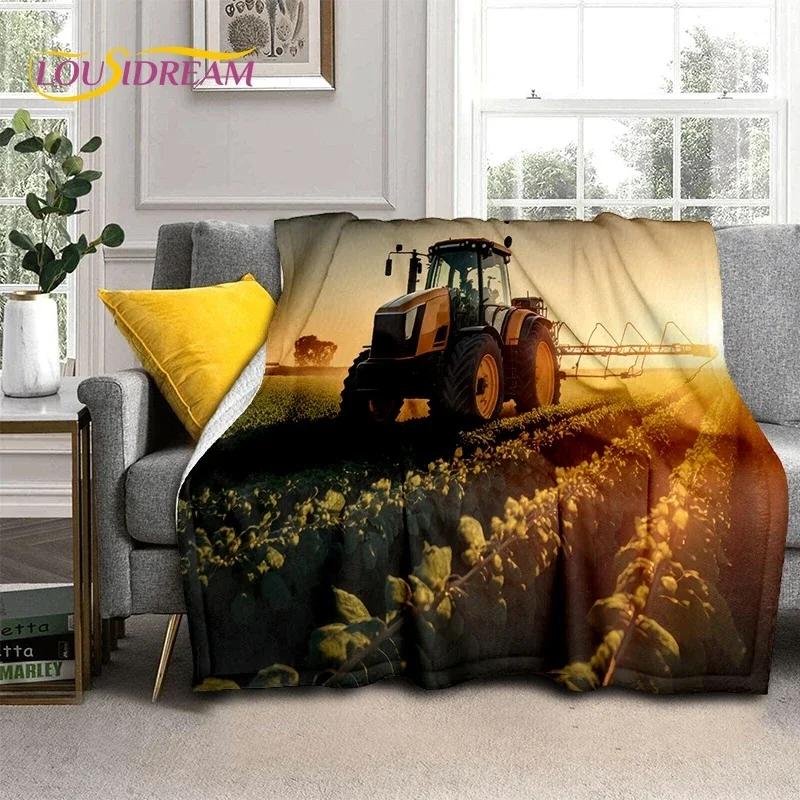 Retro Tractor Car 3D Truck Soft Flannel Blanket for Beds Bedroom Sofa Picnic ,Throw Blanket for Cover Outdoors Leisure Gift