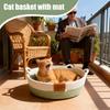 Washable Cat Bed Woven Pet Supplies With Mat Indoor Cat Bed Woven Basket For Indoor Puppy Bunny Small Dog Pet Animal All Seasons