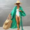 Long Kimono Swimsuit Cover up for Women Stylish Tie Dye Open Front Beach Outfits Bathing Suit