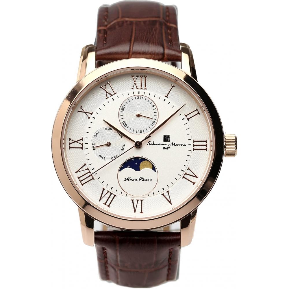 

5 SM21106 PGWH [El Vatore Mara] Наручные часы с фазой Луны, многофункциональные, дата, давление воздуха, давление воздуха, невесомые, для деловых людей, формальные, мужские
