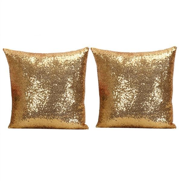 Luxurious Satin Sequin Pillow Cover 17 Inches With Handpainted Floral Design For Home Decor