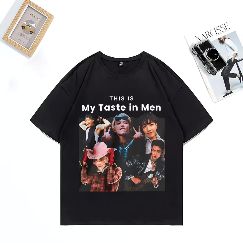 Ateez Hongjoong My Taste Cool Graphics T Shirt Men Women's Fashion Tops Cotton Hip Hop Short Sleeve Summer Unisex T-shirt