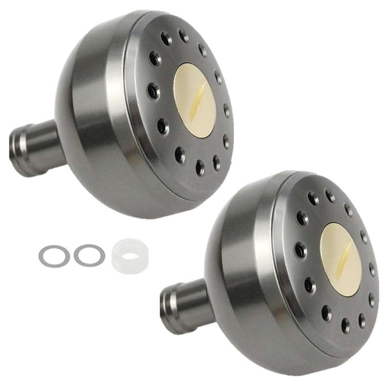 

[APAGAI] [Set of 2] Aluminum round knob Made of aluminum spinning reel fishing greens power handle knob shimano A daiwa S exchange 38mm Fashionable