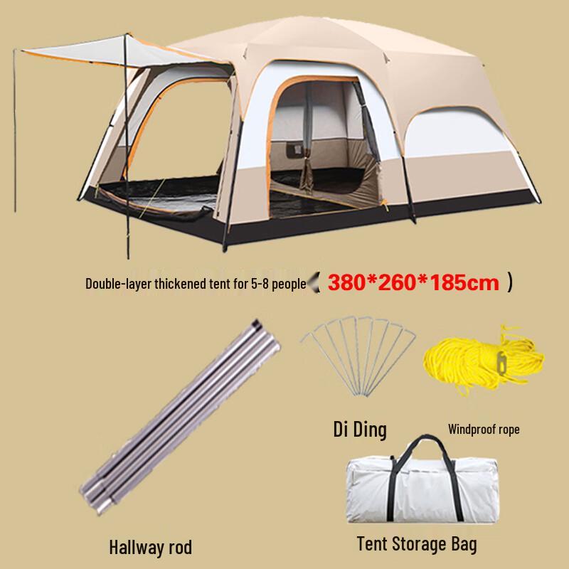 Outdoor Camping Tent - 5-8 Person Multi-Room Cabin