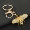 Keychain Pendant Zinc Alloy Rhinestones Bee Shape Key Chain with Lobster Clasp Easy to Hang Key Holder Backpack Car Accessory