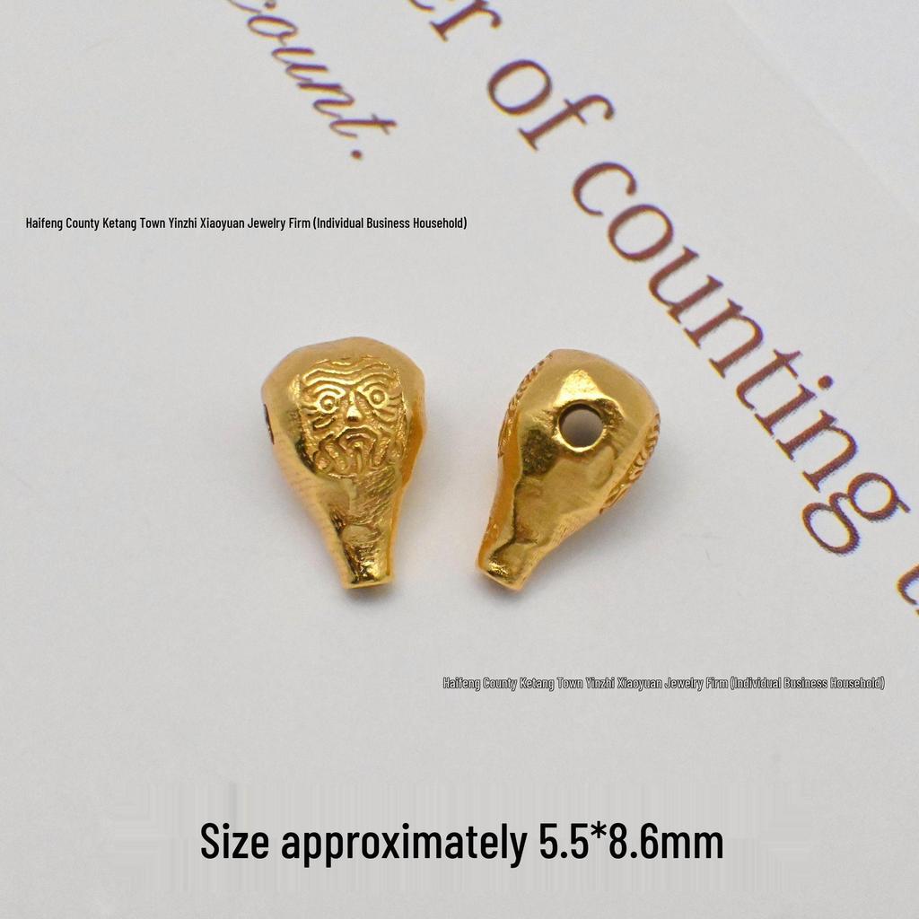 Sterling Silver 24K Gold-Plated Zaki Three-Way Vajra Jewelry DIY Crystal Bracelet & Necklace Material