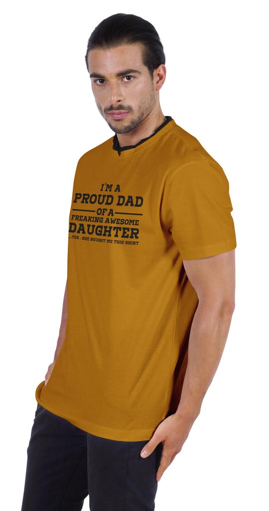 Inkmeso Men  s Graphic   I'm A Proud Dad Of A Freaking Awesome Daughter   .. Yes She Bought Me This Shirt   Tshirt For Daughter's Love Jersey