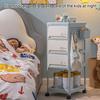 Rolling Utility Cart Nursery Storage Cart with Drawers And Shelf Rolling Organizer Storage Trolley with Hooks And Detachable Baskets for Baby