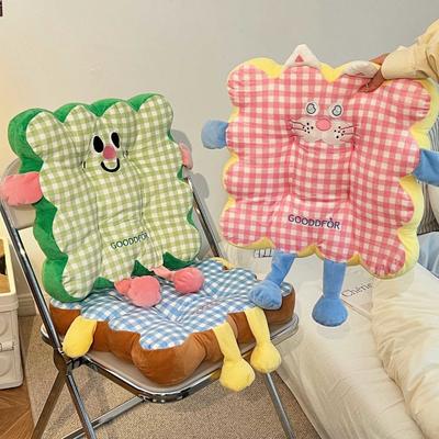 Cartoon Square Cotton Cushion, Reliable and Dual-use for Sitting, Comfortable and Stress Relieving Home Decoration, Seat Cushion