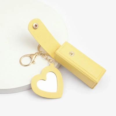 Tragbare Lippenstifttasche mit kleinem Spiegel, Schlüsselanhänger, Anhänger, Dekorationen, Mini-Lippenstift-Aufbewahrung, Schlüsseltasche, Gepäck, hängende Ornamente