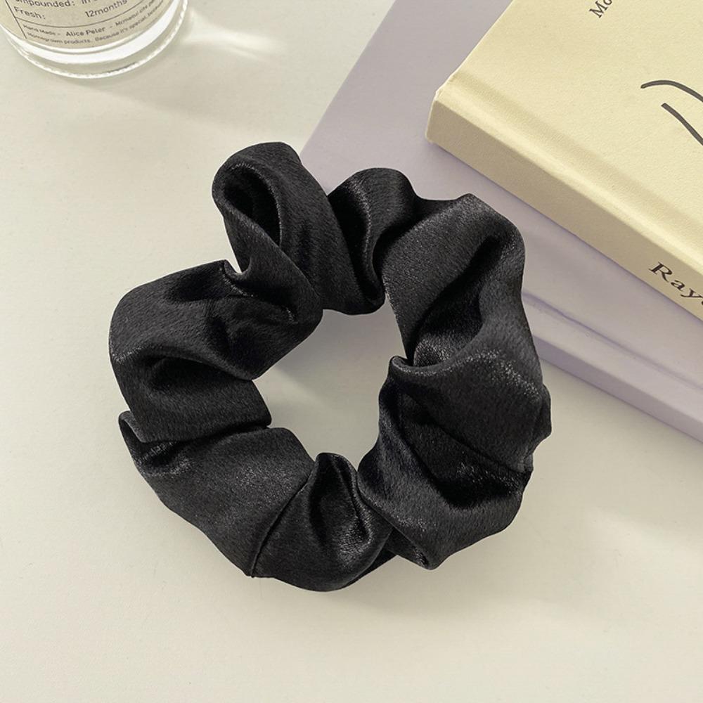 Premium Silk Satin Elastic Scrunchies, Solid Color Ponytail Hair Accessories for Women