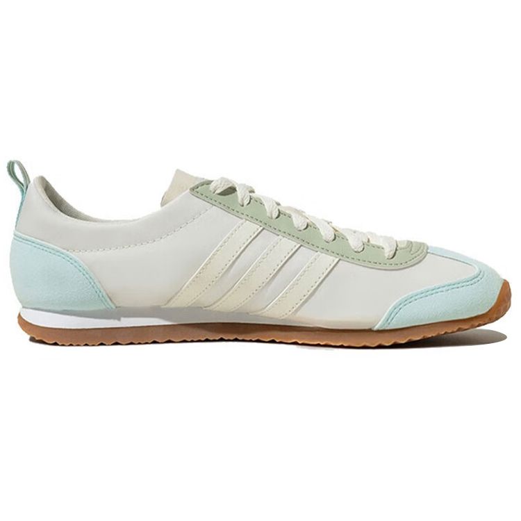 Adidas Neo Lace-Up Flat Comfortable Fabric Synthetic Leather Durable Low-Top Running Shoes Unisex Sneakers White Green HP9677