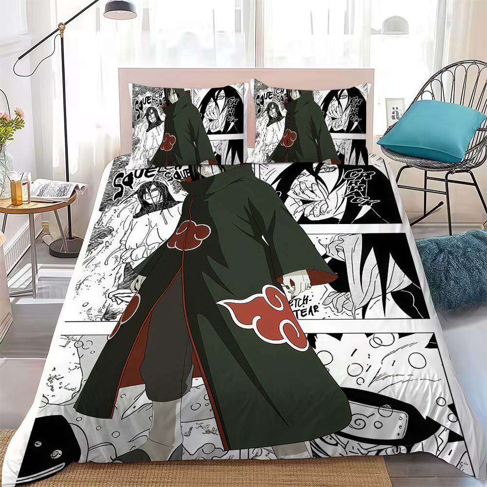 Cool N-Naruto Duvet Cover Set Home Style Bedding Soft Laundry Cotton Bed 3 Piece Set Student Dormitory Gift