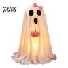 Children Party Favors Halloween Ghost Decoration, Light-Up White with Pumpkin, Indoor Living Room Table Ornament Cute Standing Tabletop for