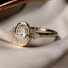 Sparkling Cubic Zirconia Golden Ring for Women Wedding Engagement Ring Bridal Proposal Jewelry Birthday Anniversary Holiday Gift