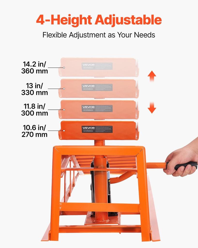 Hydraulic Car Ramps, 2 PCS 5T 11000 Lbs, 270-360 Mm Lift Height, Heavy Duty Hydraulic Vehicle Ramps, Portable Car Lifts for Home Garage Maintenance