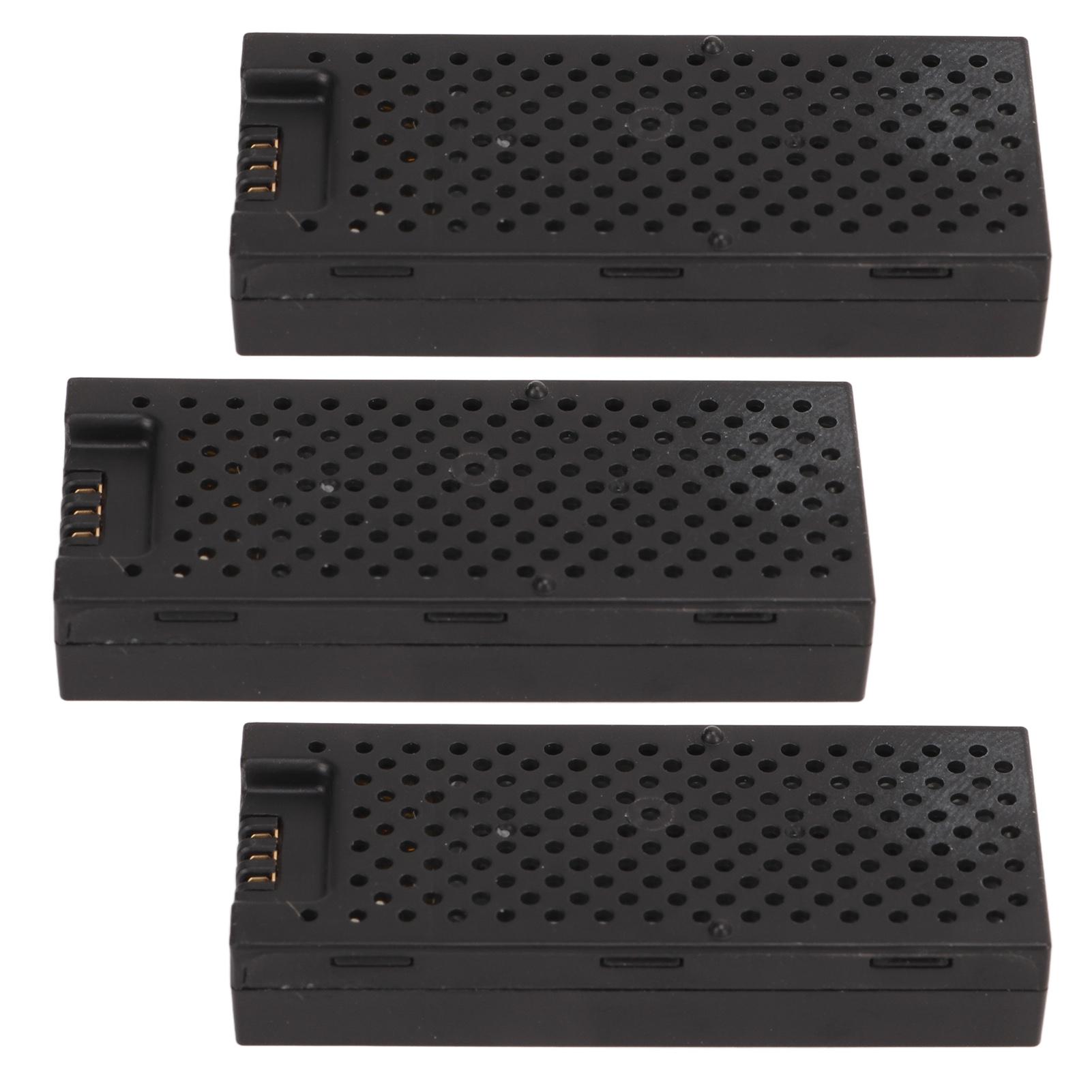 

Drone Battery Black RC Airplane Lithium Battery 3.7V 400mAh Replacement with 1 to 3 Charging Cable for XK K127