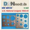 Dan Models Scale Military Aircraft Nationality Markings Etching Stencil for Hobby Painting Tools DAN48535 1/48 U.S. 1942-1943 (Airplane)