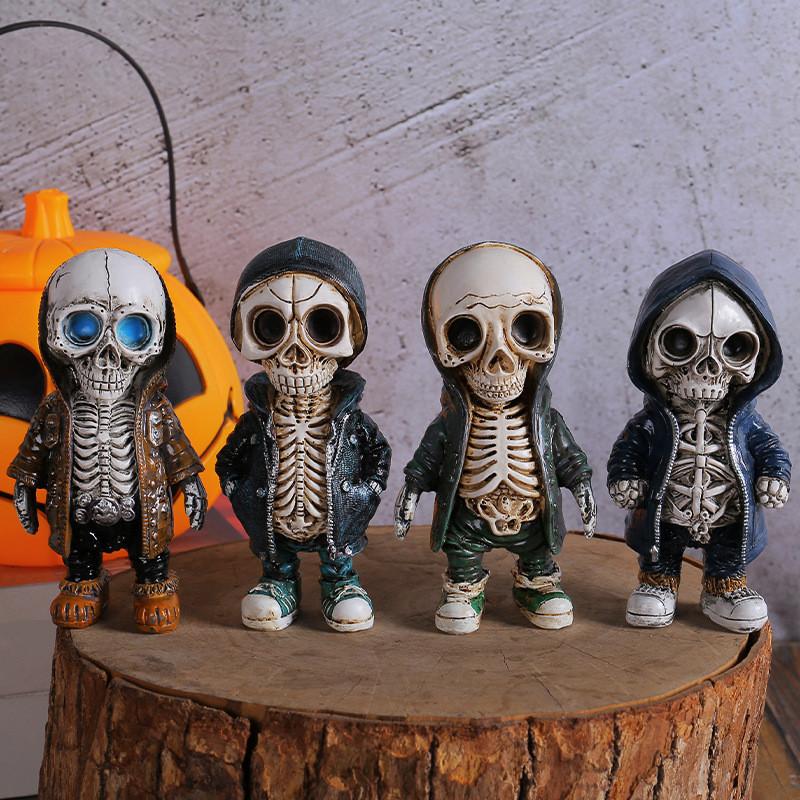 Unique Resin Skeleton Figurine In Versatile Colors For Halloween And Christmas Decor